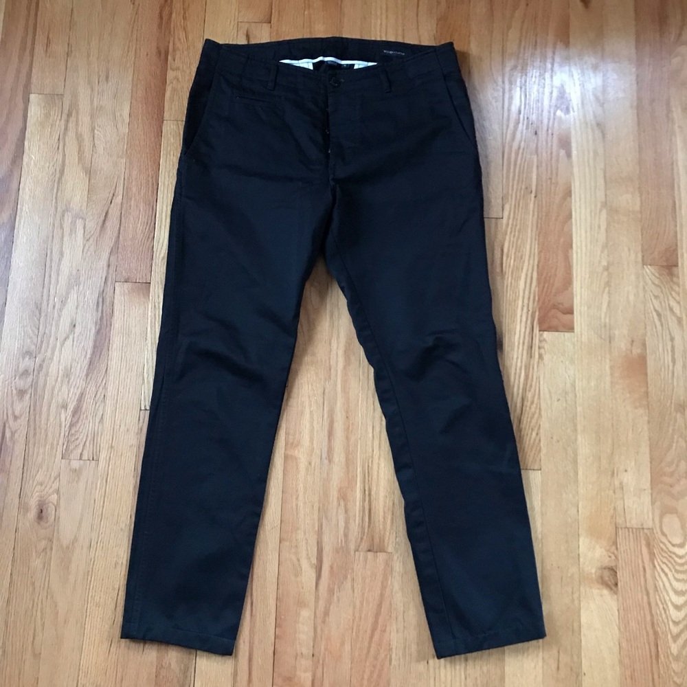 Wings + Horns Men's Black Slim Chinos 32x28